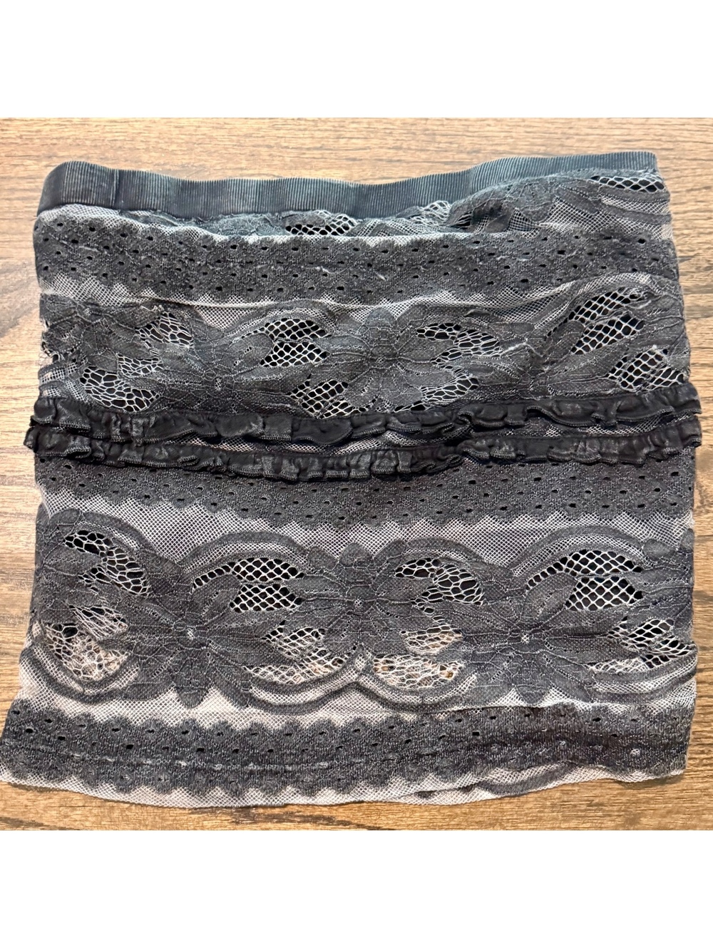 New Free People Grey Lined Lace Tube Tank Top SZ Medium